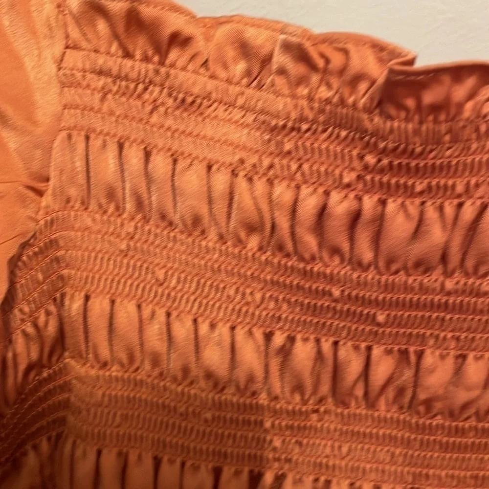 NWT MIXED THREADS COPPER BOHO cropped BLOUSE SIZE M